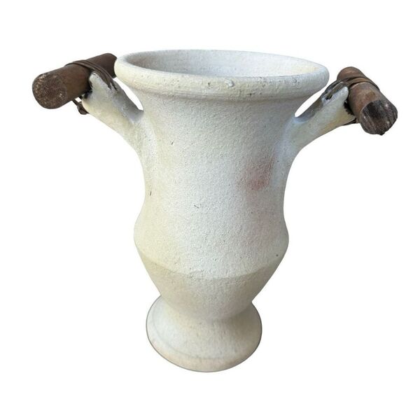 Handmade vintage clay zebra vase made in Philippines 9” - Picture 3 of 8